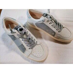 Vintage Havana Jamie Leather Sneaker White, Gray & Silver Stars Women’s 7.5